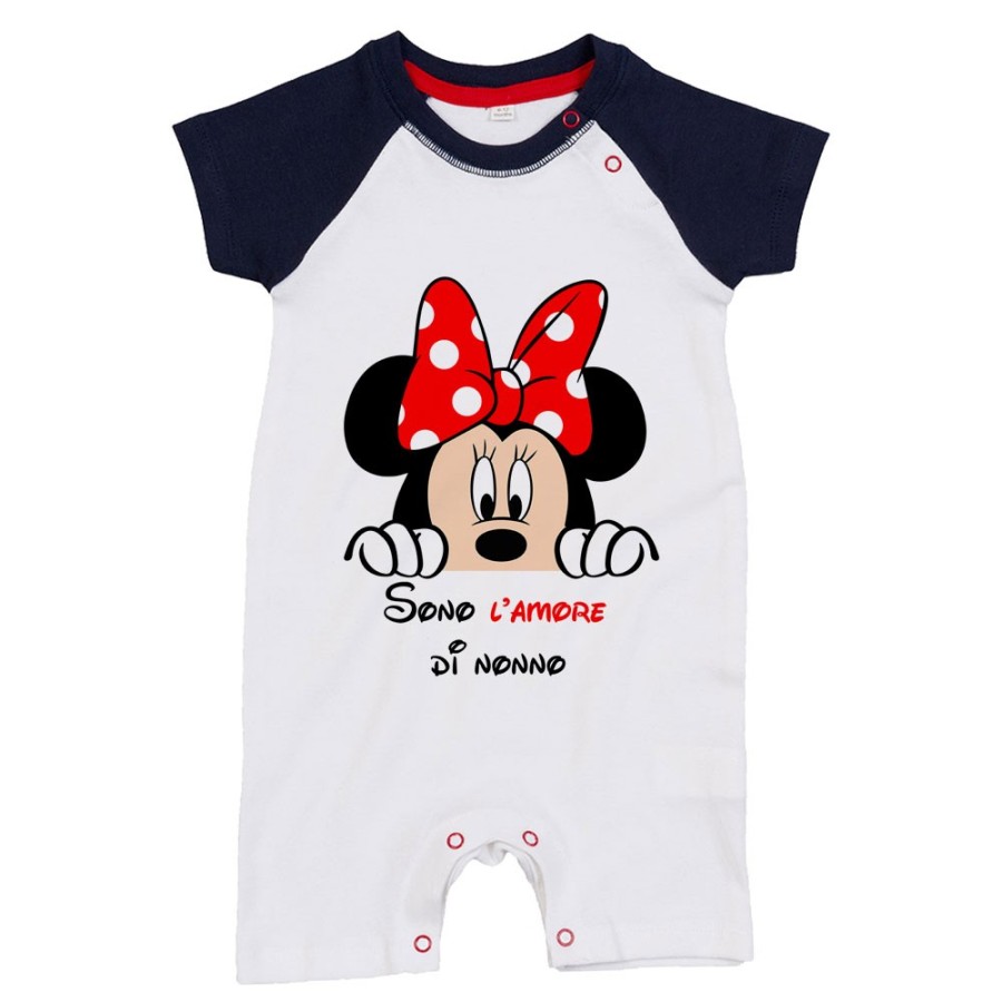 Pagliaccetto neonato personalizzabile con nome sono l'amore di nonno dei nonni con minnie Per i nonni