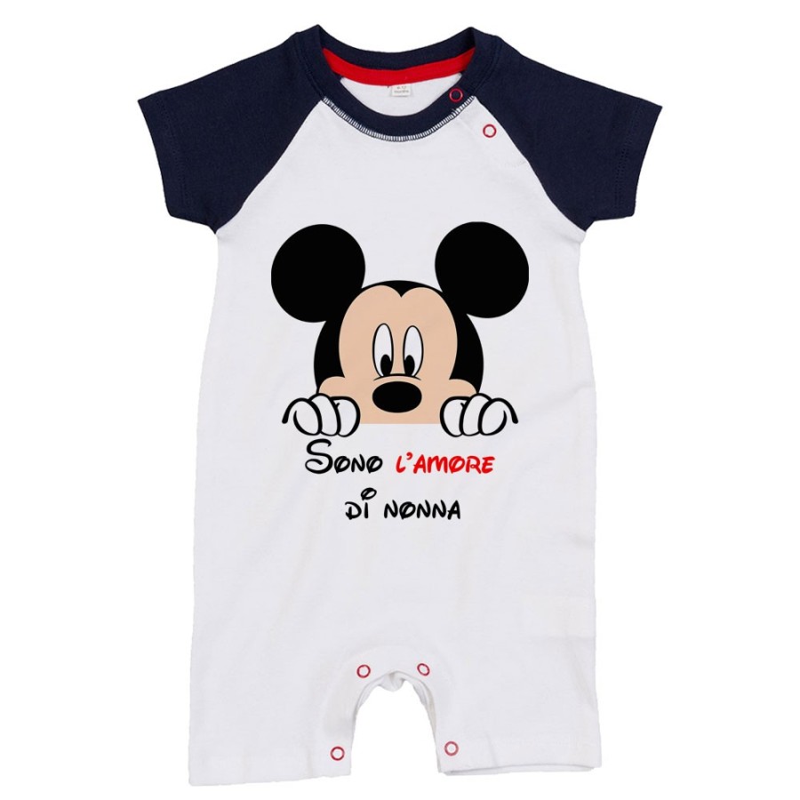 Pagliaccetto neonato personalizzabile con nome sono l'amore di nonno dei nonni con topolino Per i nonni