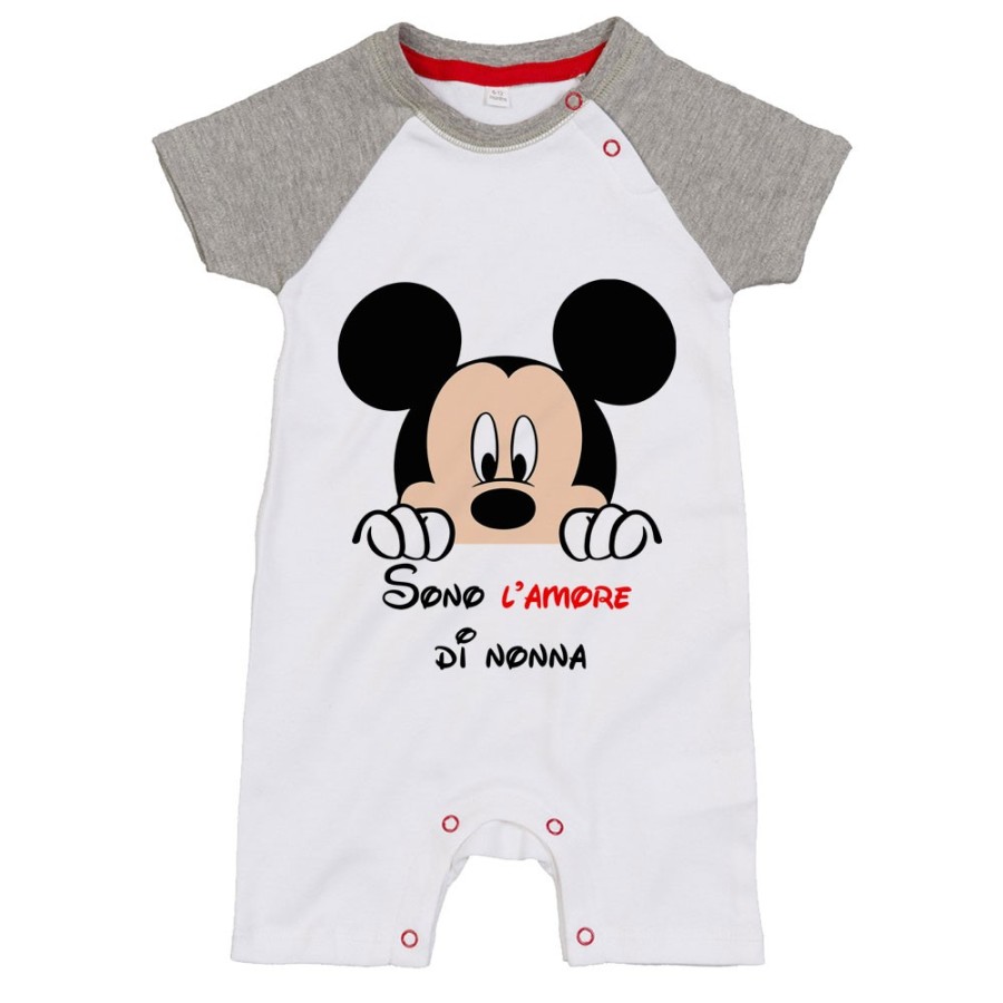 Pagliaccetto neonato personalizzabile con nome sono l'amore di nonno dei nonni con topolino Per i nonni