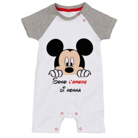 Pagliaccetto neonato personalizzabile con nome sono l'amore di nonno dei nonni con topolino Per i nonni