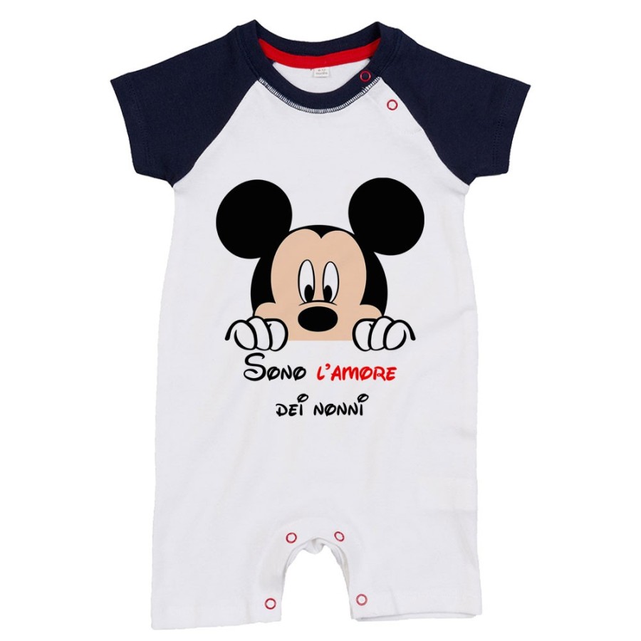 Pagliaccetto neonato personalizzabile con nome sono l'amore di nonno dei nonni con topolino Per i nonni