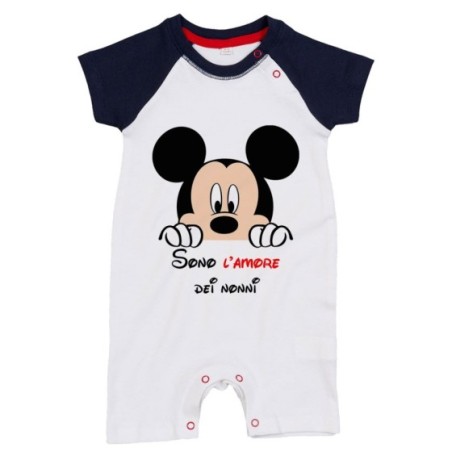 Pagliaccetto neonato personalizzabile con nome sono l'amore di nonno dei nonni con topolino Per i nonni
