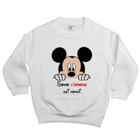 Felpa bambino personalizzabile con nome sono l'amore di nonno dei nonni con topolino Per i nonni