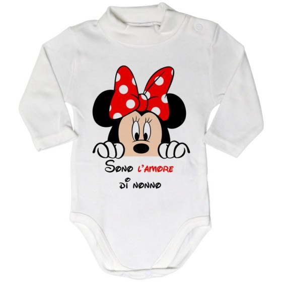Body lupetto neonato personalizzabile con nome sono l'amore di nonno dei nonni con minnie Per i nonni