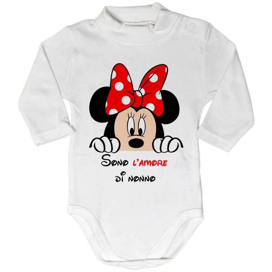 Body lupetto neonato personalizzabile con nome sono l'amore di nonno dei nonni con minnie Per i nonni