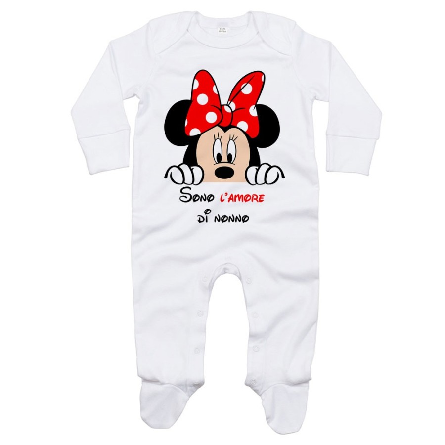 Tutina neonato personalizzabile con nome sono l'amore di nonno dei nonni con minnie Per i nonni