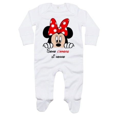 Tutina neonato personalizzabile con nome sono l'amore di nonno dei nonni con minnie Per i nonni