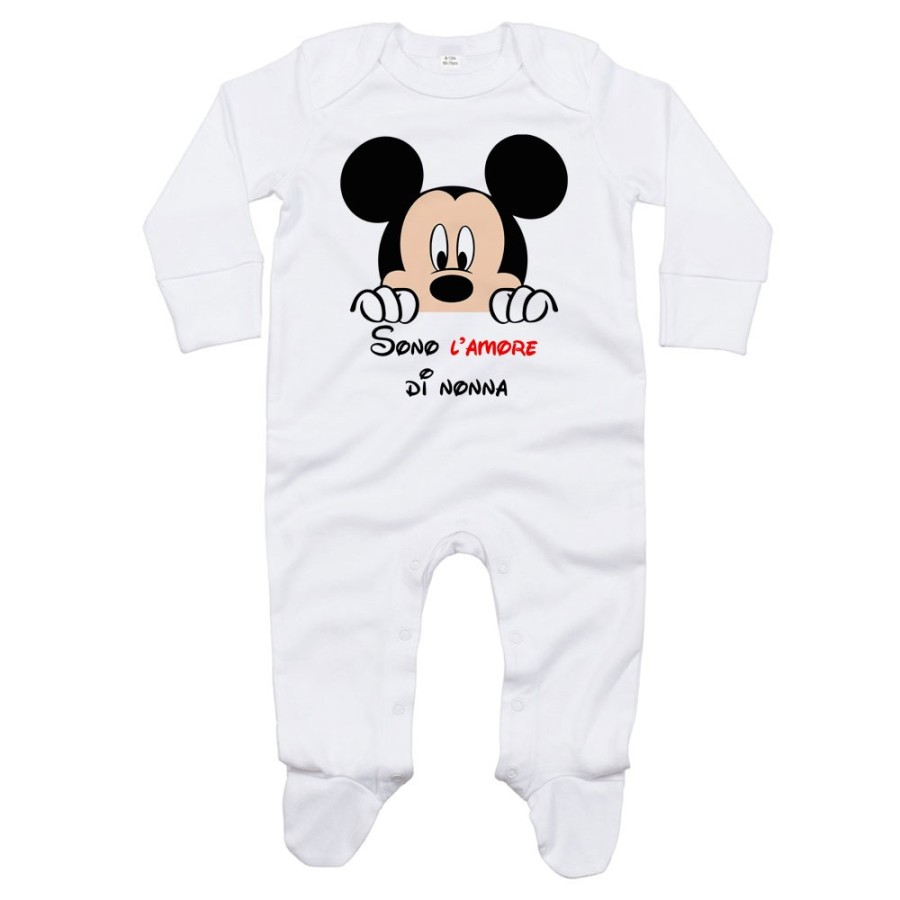 Tutina neonato personalizzabile con nome sono l'amore di nonno dei nonni con topolino Per i nonni
