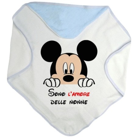 Accappatoio neonato personalizzabile con nome sono l'amore di nonno dei nonni con topolino Per i nonni
