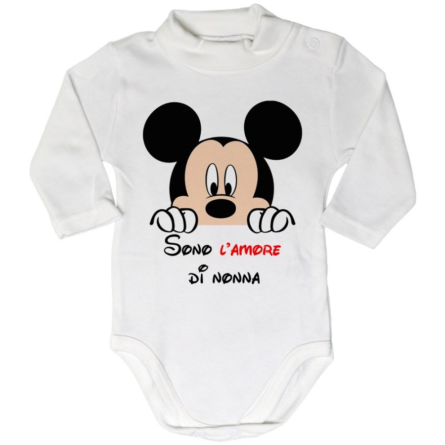 Body lupetto neonato personalizzabile con nome sono l'amore di nonno dei nonni con topolino Per i nonni