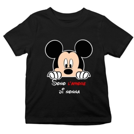 T-shirt bambino personalizzabile con nome sono l'amore di nonno dei nonni con topolino Per i nonni