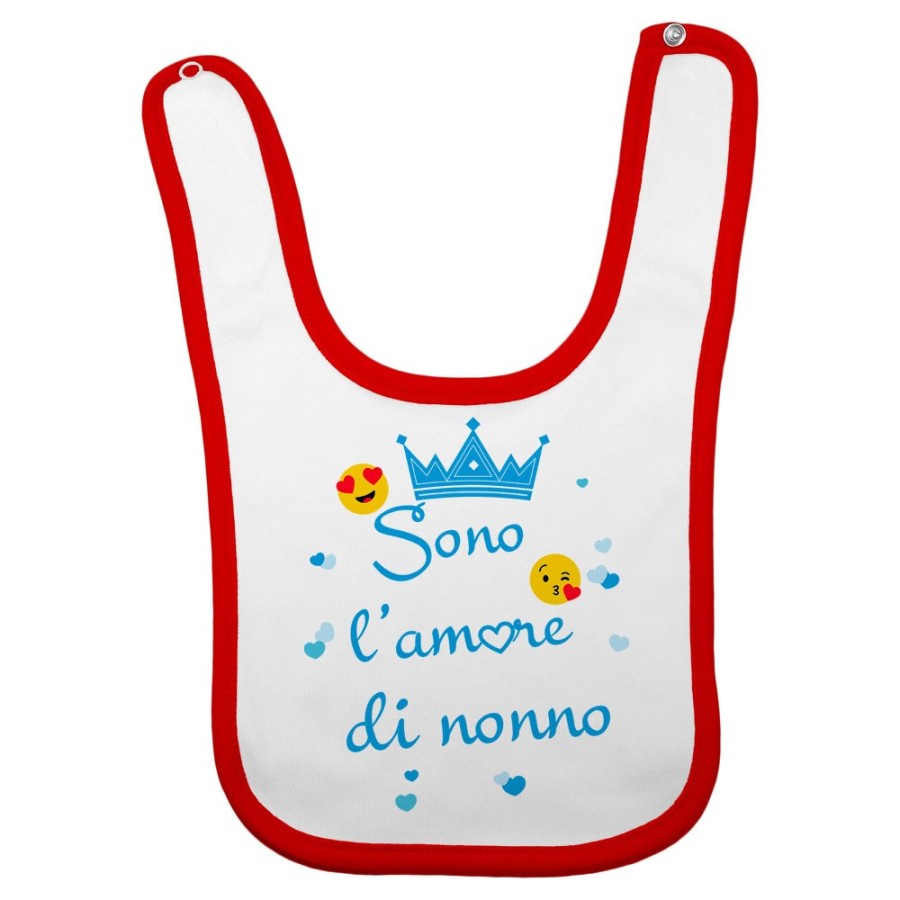 Bavaglino neonato sono l'amore di nonno dei nonni con corona e cuoricini Per i nonni