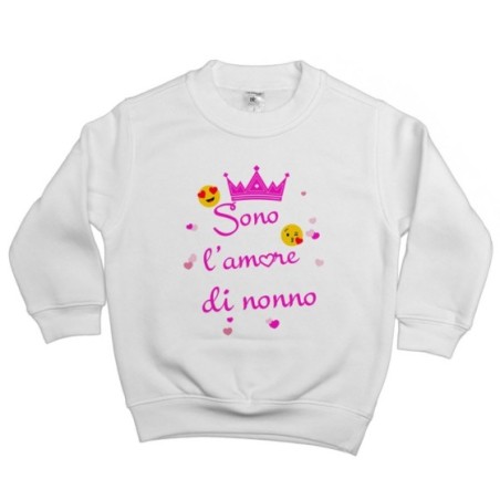 Felpa bambina sono l'amore di nonno dei nonni con corona...