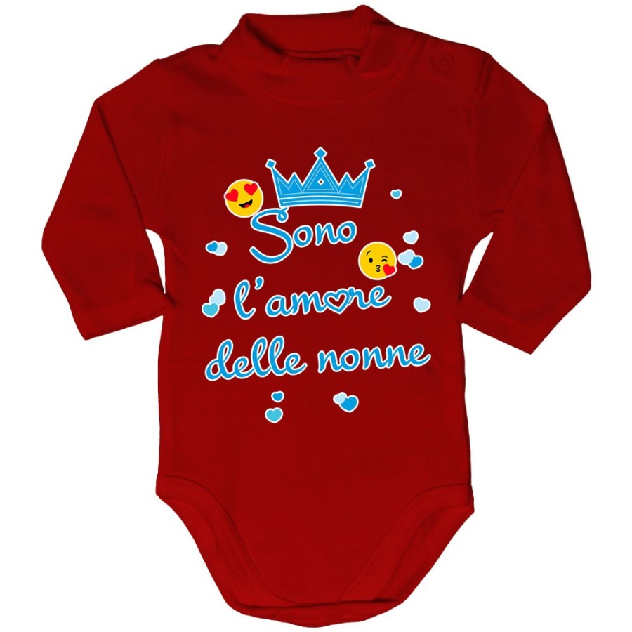 Body lupetto neonato sono l'amore di nonno dei nonni con corona e cuoricini Per i nonni