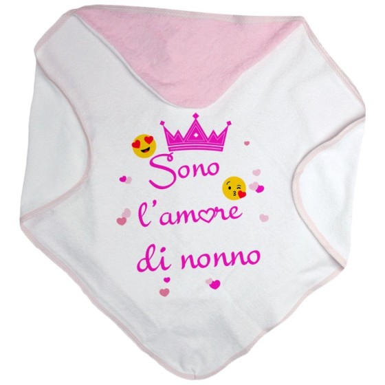 Accappatoio neonato sono l'amore di nonno dei nonni con corona e cuoricini Per i nonni