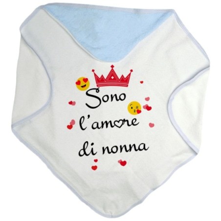 Accappatoio neonato sono l'amore di nonno dei nonni con corona e cuoricini Per i nonni