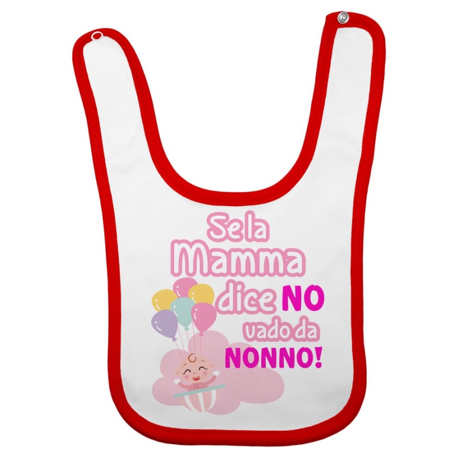 Bavaglino neonato personalizzabile con nome se la mamma dice di no vado dal nonno dai nonni Per i nonni