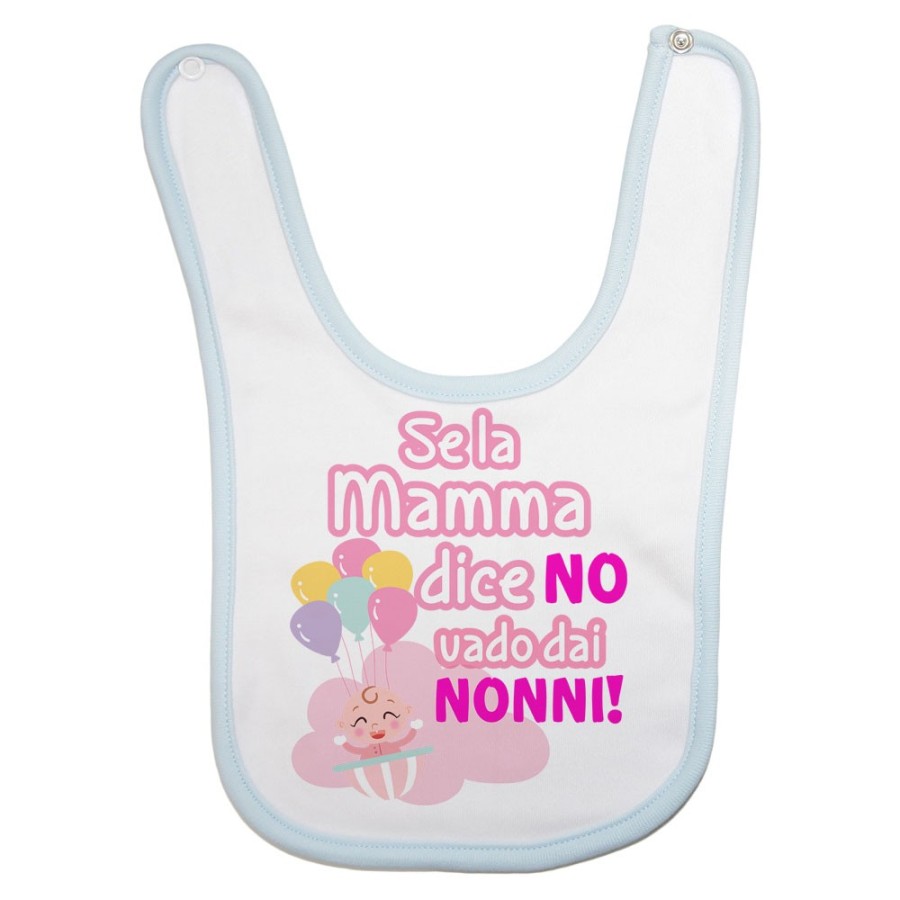 Bavaglino neonato personalizzabile con nome se la mamma dice di no vado dal nonno dai nonni Per i nonni