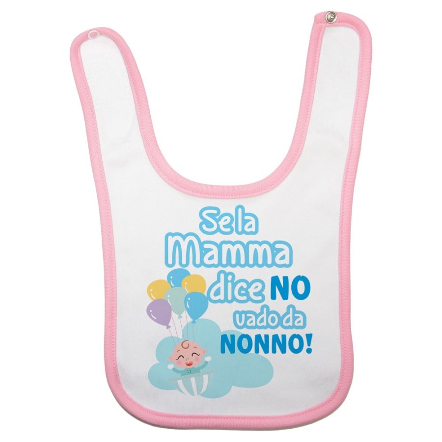 Bavaglino neonato personalizzabile con nome se la mamma dice di no vado dal nonno dai nonni Per i nonni