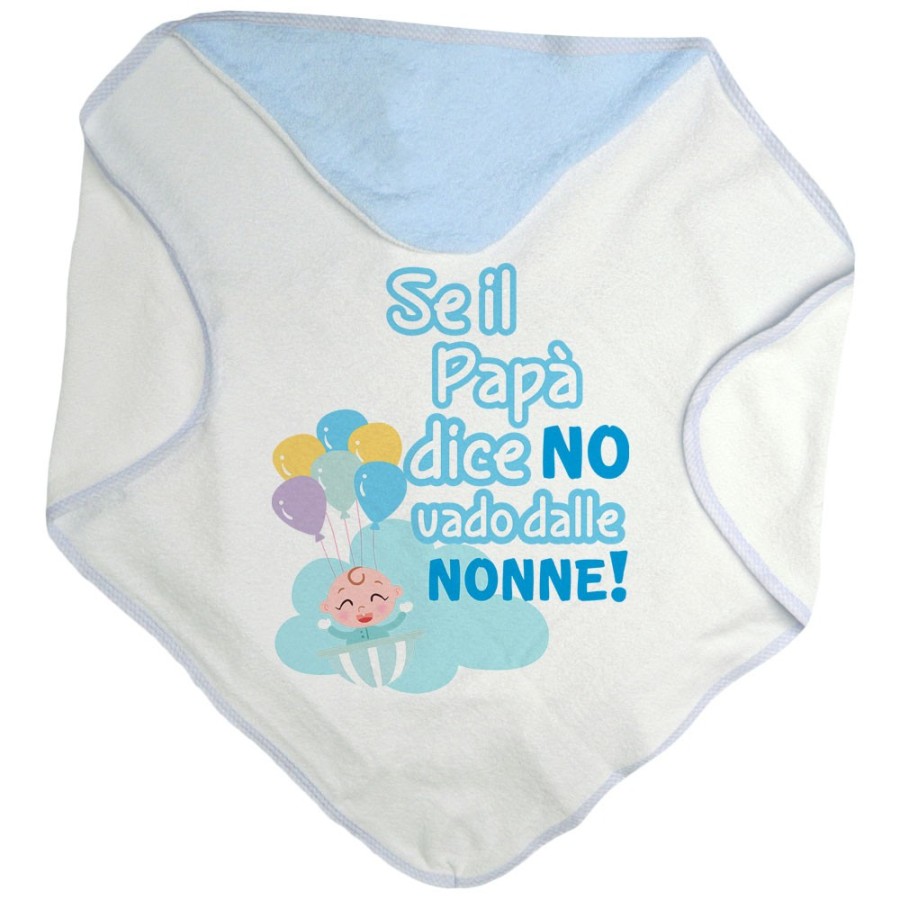 Accappatoio neonato personalizzabile con nome se il papà dice di no vado dal nonno dai nonni Per i nonni