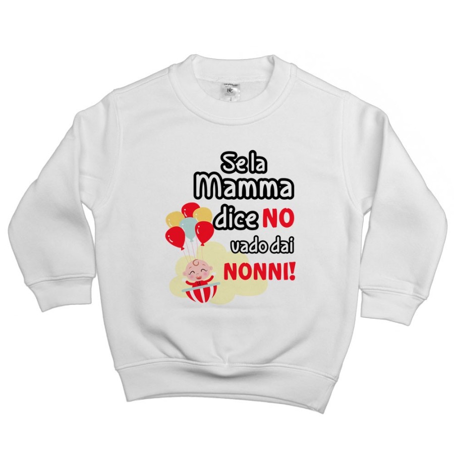 Felpa bambino personalizzabile con nome se la mamma dice di no vado dal nonno dai nonni Per i nonni