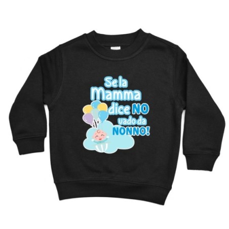 Felpa bambino personalizzabile con nome se la mamma dice di no vado dal nonno dai nonni Per i nonni