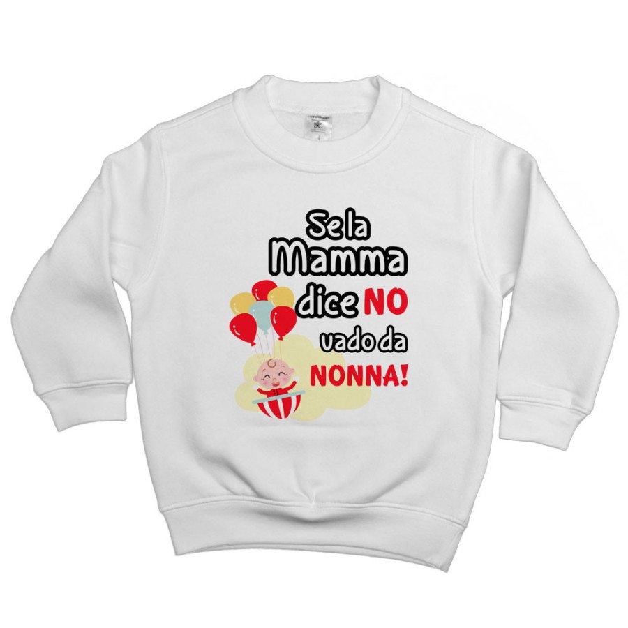 Felpa bambino personalizzabile con nome se la mamma dice di no vado dal nonno dai nonni Per i nonni