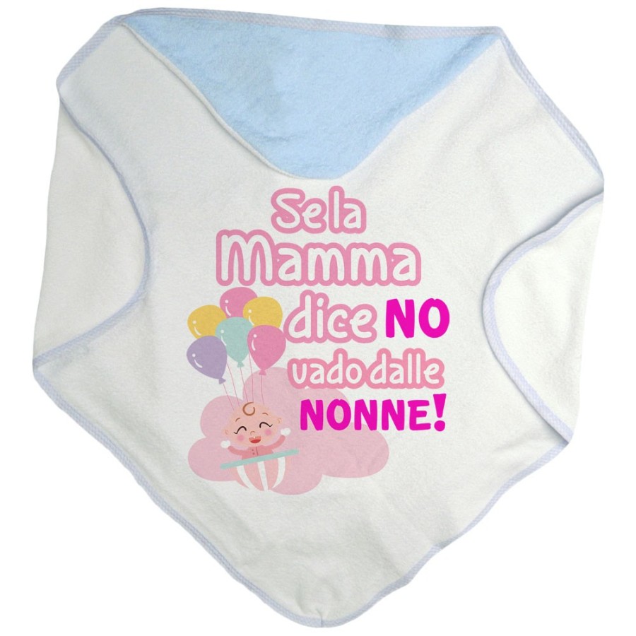 Accappatoio neonato personalizzabile con nome se la mamma dice di no vado dal nonno dai nonni Per i nonni
