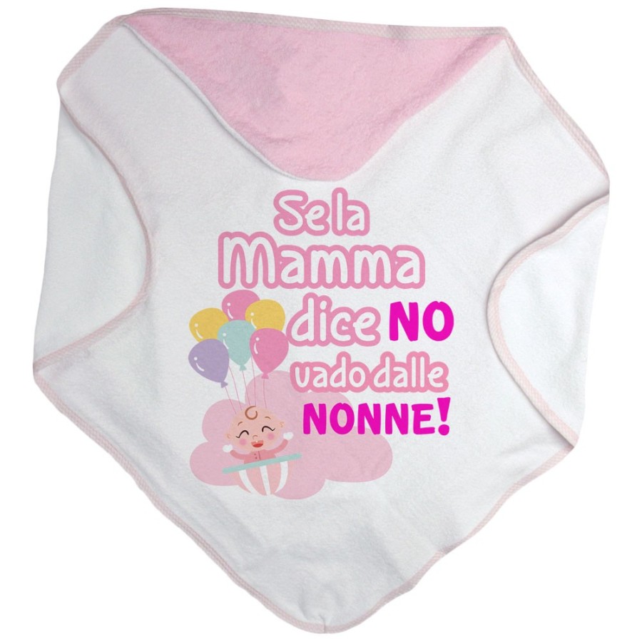 Accappatoio neonato personalizzabile con nome se la mamma dice di no vado dal nonno dai nonni Per i nonni