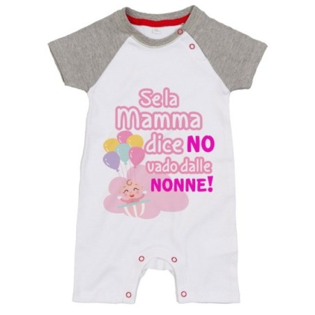 Pagliaccetto neonato personalizzabile con nome se la mamma dice di no vado dal nonno dai nonni Per i nonni