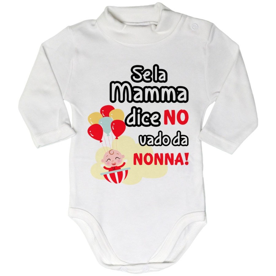 Body lupetto neonato personalizzabile con nome se la mamma dice di no vado dal nonno dai nonni Per i nonni