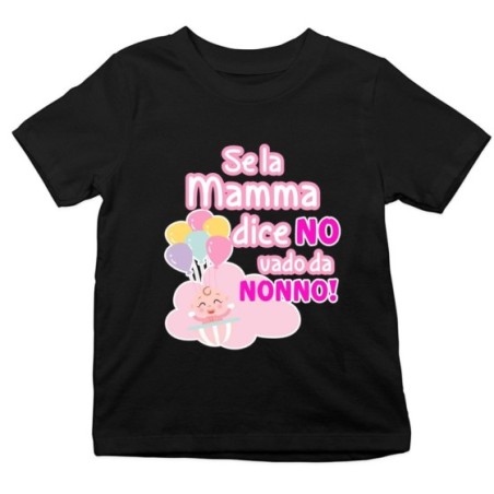 T-shirt bambino personalizzabile con nome se la mamma dice di no vado dal nonno dai nonni Per i nonni