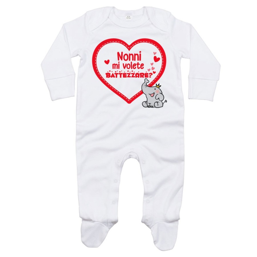 Tutina neonato personalizzabile con nome nonno nonni mi volete battezzare? Per i nonni