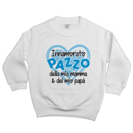 Felpa bambino innamorato pazzo della mia mamma e del mio...