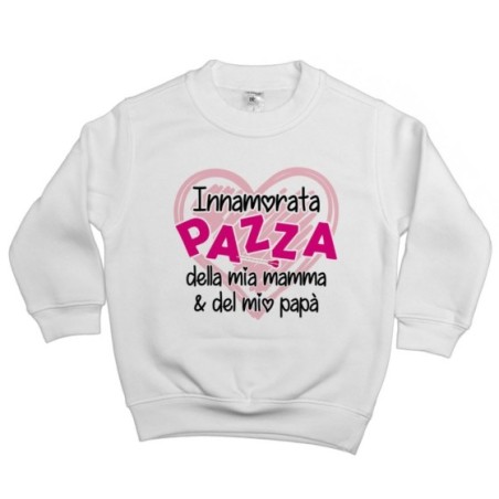 Felpa bambino innamorato pazzo della mia mamma e del mio papà Per la famiglia