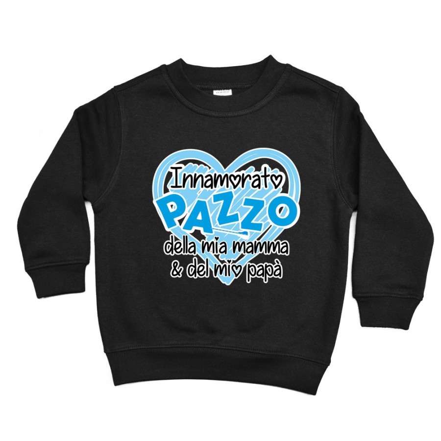 Felpa bambino innamorato pazzo della mia mamma e del mio papà Per la famiglia