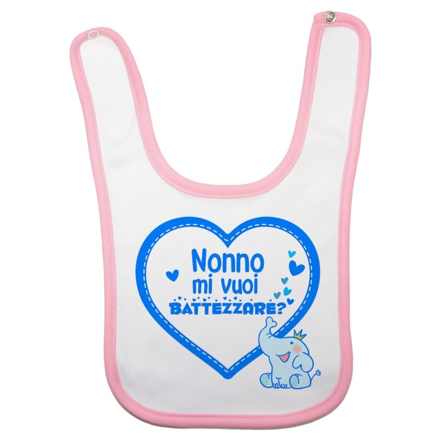 Bavaglino neonato personalizzabile con nome nonno nonni mi volete battezzare? Per i nonni
