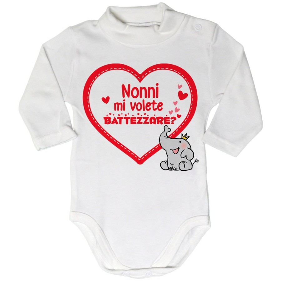 Body lupetto neonato personalizzabile con nome nonno nonni mi volete battezzare? Per i nonni