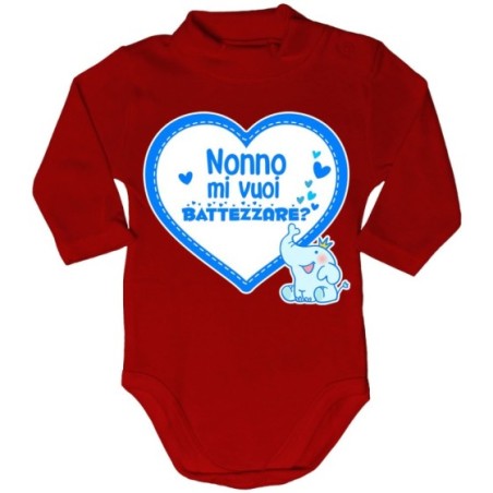Body lupetto neonato personalizzabile con nome nonno nonni mi volete battezzare? Per i nonni
