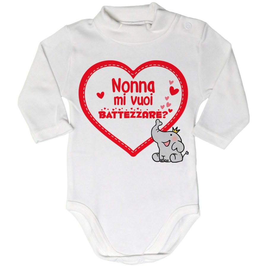 Body lupetto neonato personalizzabile con nome nonno nonni mi volete battezzare? Per i nonni
