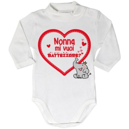 Body lupetto neonato personalizzabile con nome nonno nonni mi volete battezzare? Per i nonni
