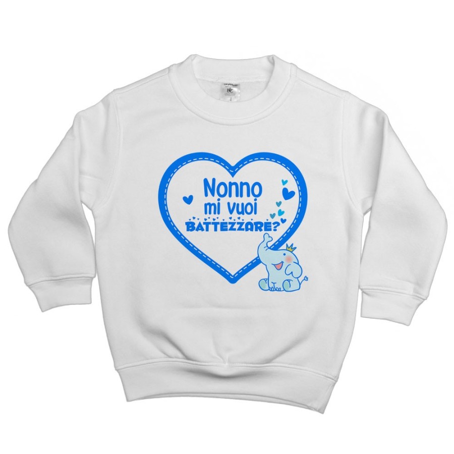 Felpa bambino personalizzabile con nome nonno nonni mi volete battezzare? Per i nonni