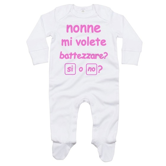Tutina neonato personalizzabile con nome nonno nonni mi volete battezzare? Per i nonni