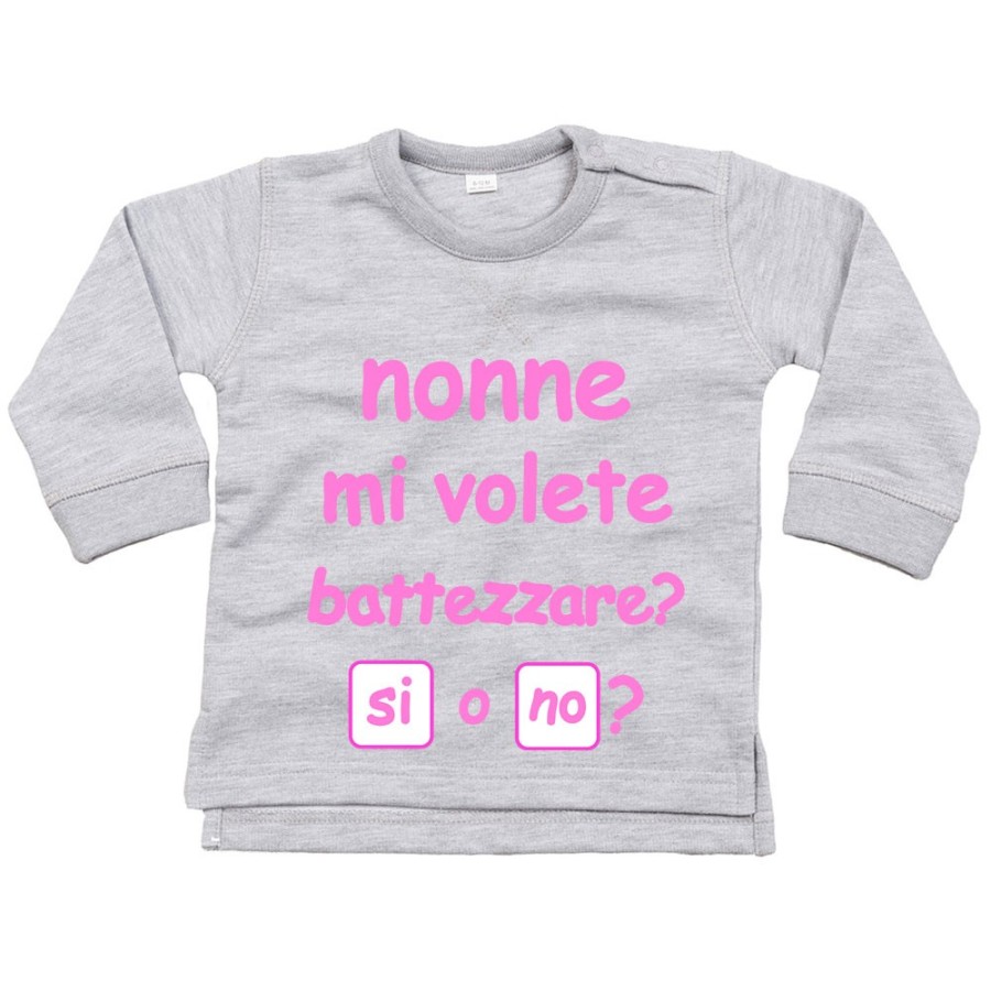 Felpa neonato personalizzabile con nome nonno nonni mi volete battezzare? Per i nonni