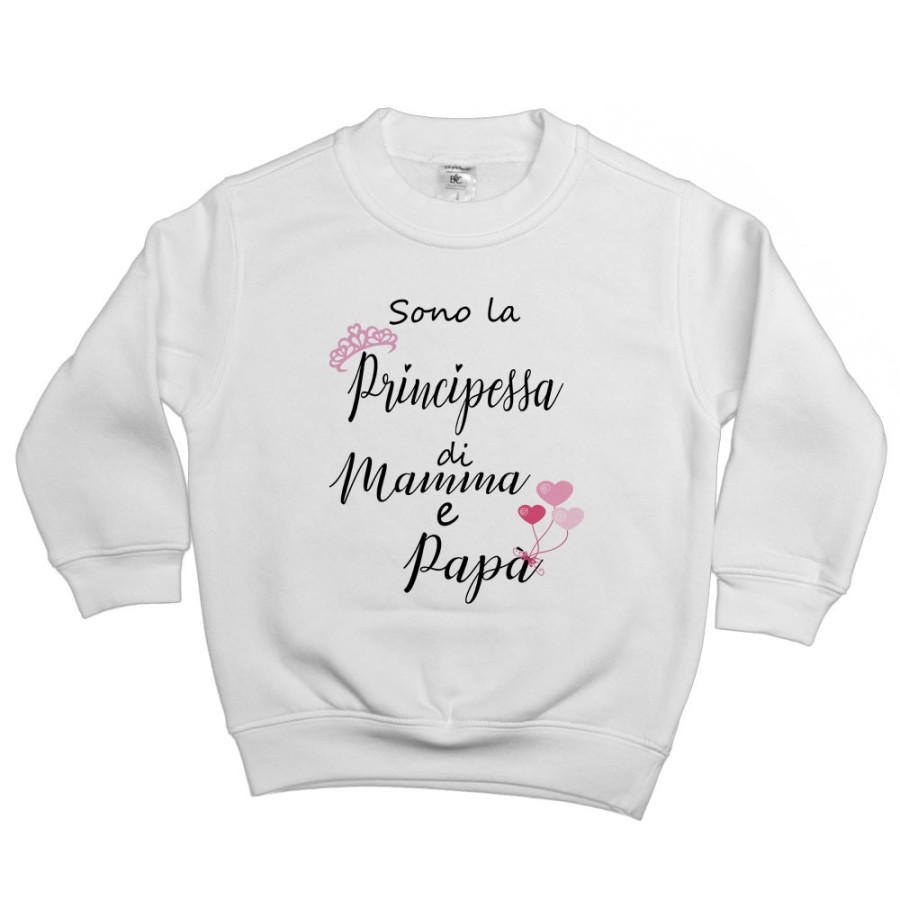 Felpa bambina sono la principessa di mamma e papà Per la famiglia