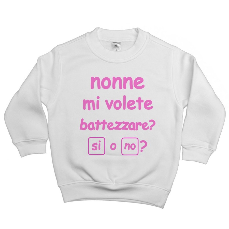 Felpa bambino personalizzabile con nome nonno nonni mi volete battezzare? Per i nonni