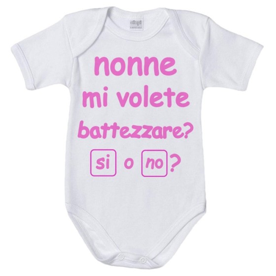 Body neonato personalizzabile con nome nonno nonni mi volete battezzare? Per i nonni
