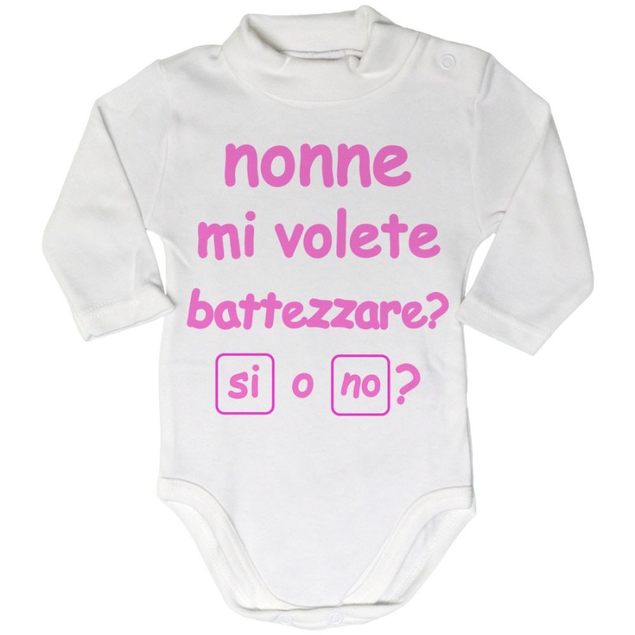 Body lupetto neonato personalizzabile con nome nonno nonni mi volete battezzare? Per i nonni