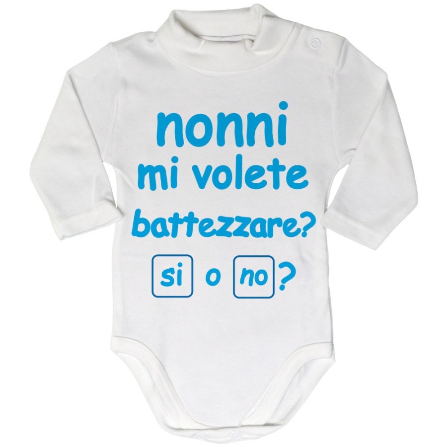 Body lupetto neonato personalizzabile con nome nonno nonni mi volete battezzare? Per i nonni