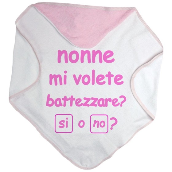 Accappatoio neonato personalizzabile con nome nonno nonni mi volete battezzare? Per i nonni